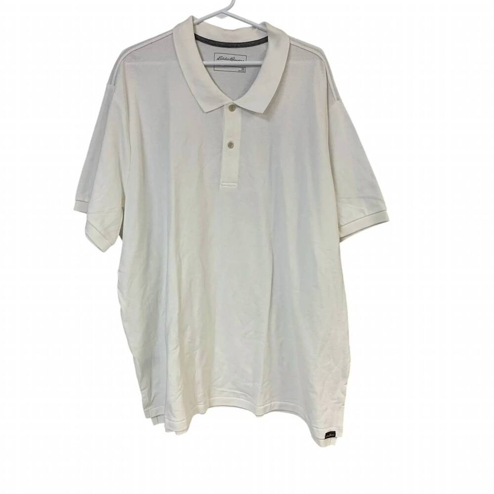 NEW EDDIE BAUER men's classic polo shirt - plus in white